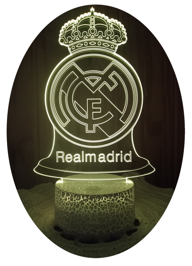 Lámpara ilusión 3D Real Madrid España 7 Colores Led-0