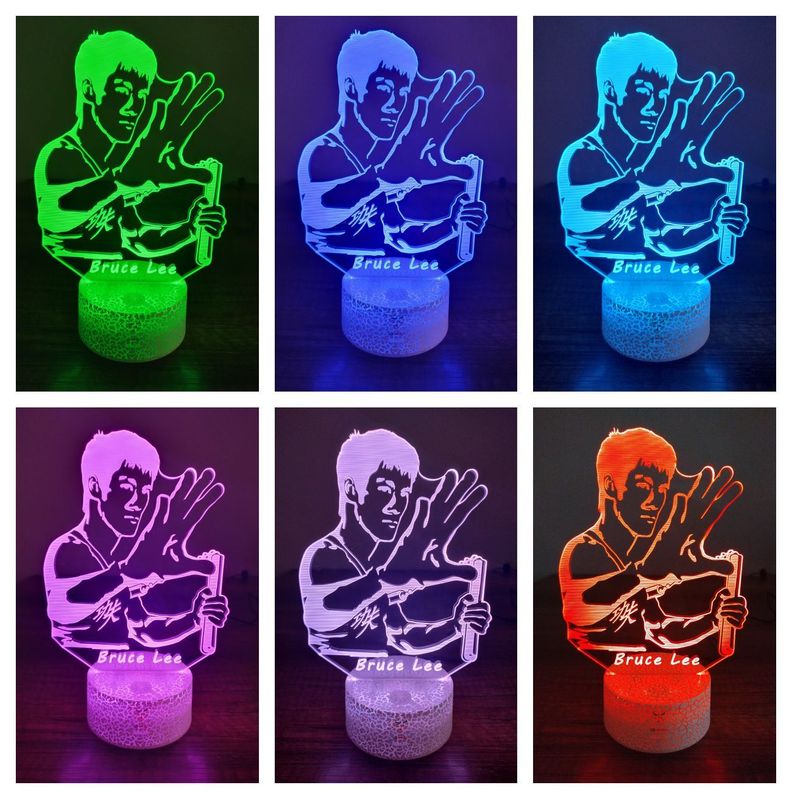 Lámpara ilusión 3D De Bruce Lee 7 Colores Led Integrados-1