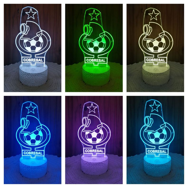 Lámpara ilusión 3D De Equipo Cobresal 7 Colores Led-1