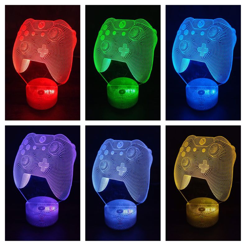 Lámpara ilusión 3D De Control Mando De Xbox 7 Colores Led-1