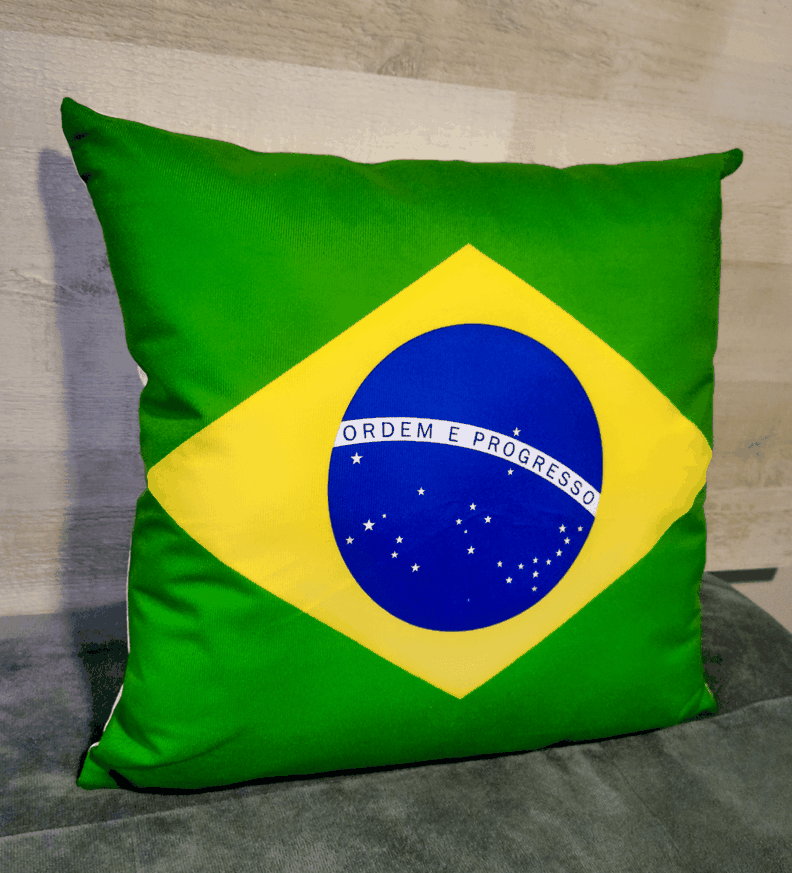 Cojín Felpa 45x45 cm De Bandera de Brasil Extra Suave-2