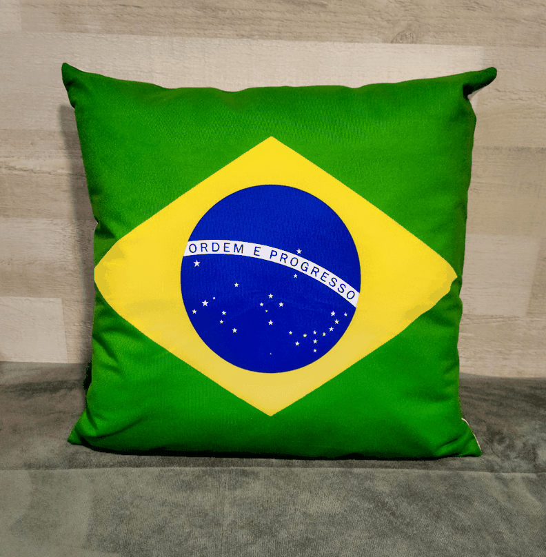 Cojín Felpa 45x45 cm De Bandera de Brasil Extra Suave-0