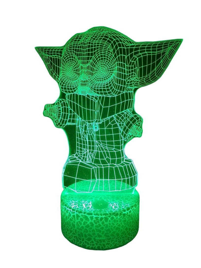 Lámpara ilusión 3D Baby Yoda 7 Colores Led Bebe Yoda-0