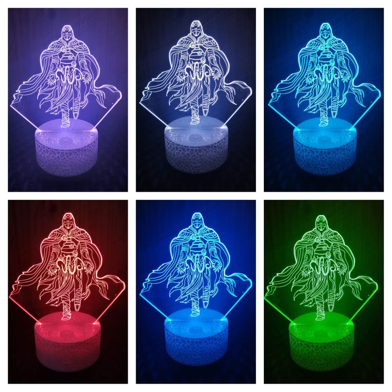 Lámpara ilusión 3D De Mandaloriano 7 Colores Led-1