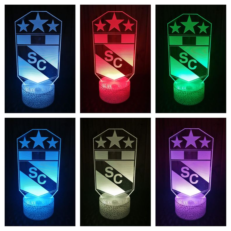 Lámpara ilusión 3D De Sporting Cristal Perú 7 Colores Led-1