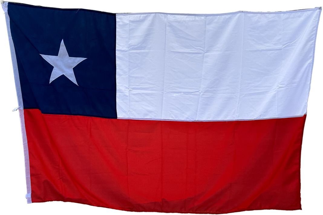 Bandera de Chile 180x280 cm Estrella Bordada Tela Reforzada Repelente al Agua -0