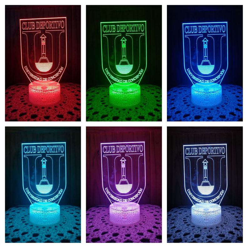Lámpara ilusión 3D De Insignia U De Concepción 7 Colores Led-1