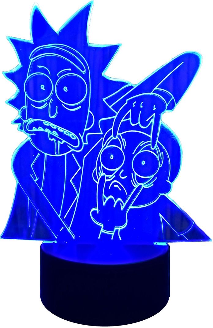 Lámpara ilusión 3D De Rick y Morty 7 Colores Led-0