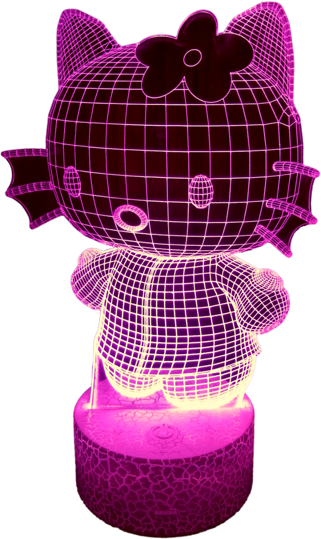 Lámpara ilusión 3D De Kitty Niña 7 Colores Led-0