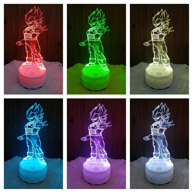 Lámpara ilusión 3D Vegeta 7 Colores Led-1