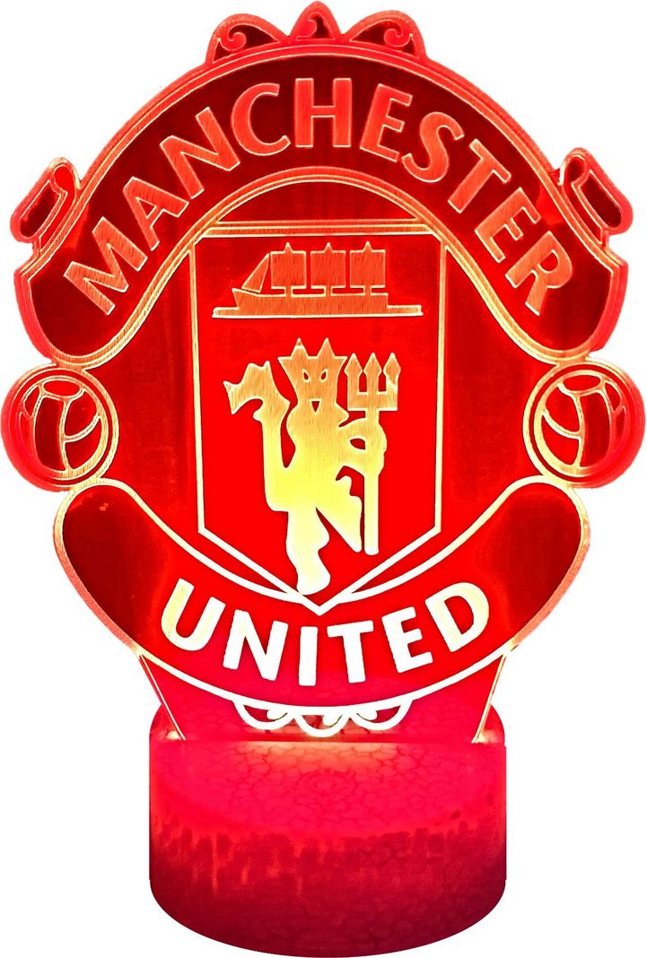 Lámpara ilusión 3D De Manchester United Inglaterra 7 Colores Led-0