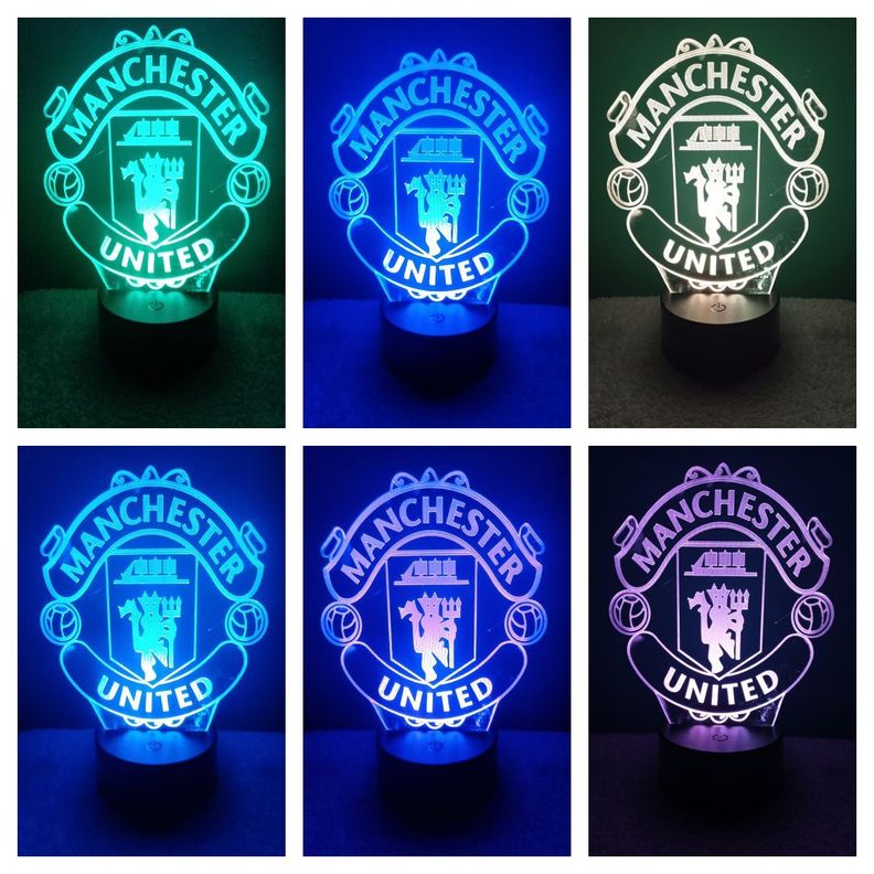 Lámpara ilusión 3D De Manchester United Inglaterra 7 Colores Led-1