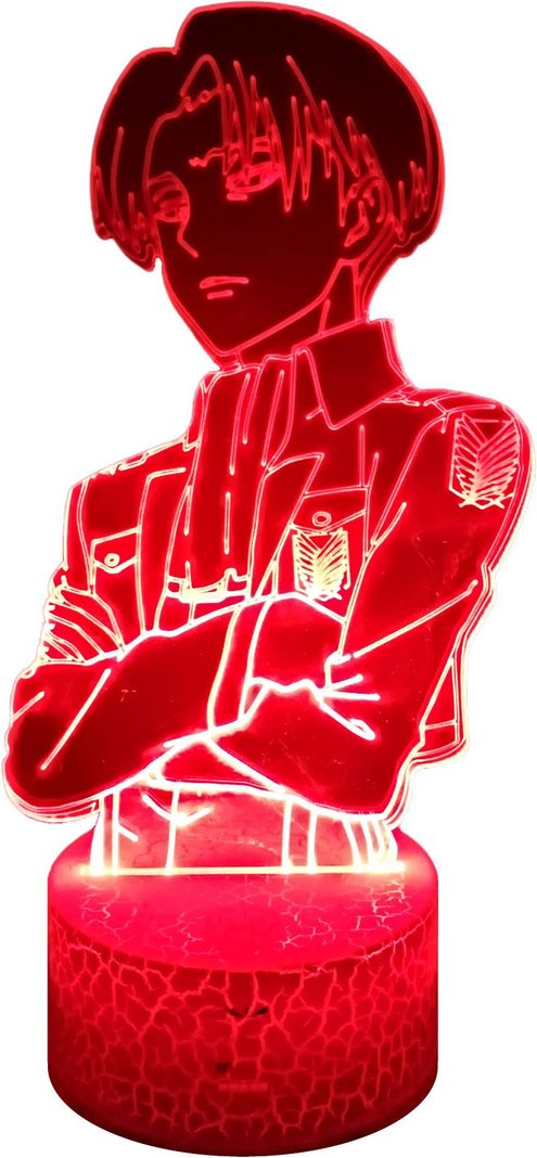 Lámpara ilusión 3D De Levi Shingeki 7 Colores Led Titan -0
