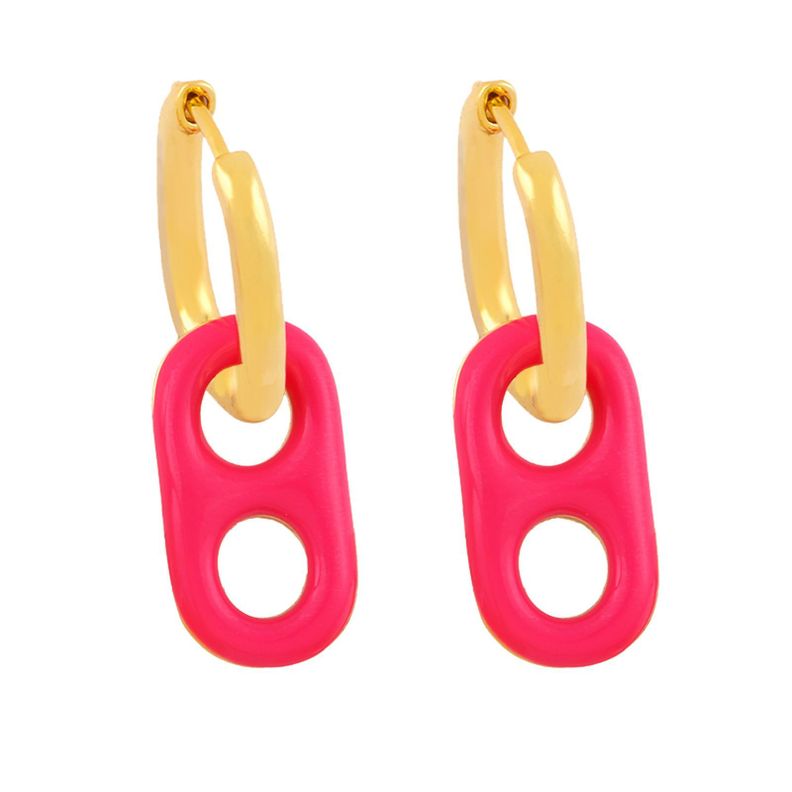 Aros Argollas Trendy Fucsia-0