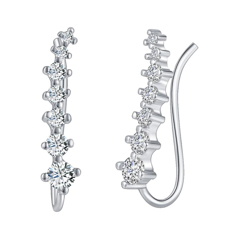 Aros Trepadores Cristal Plateado-0
