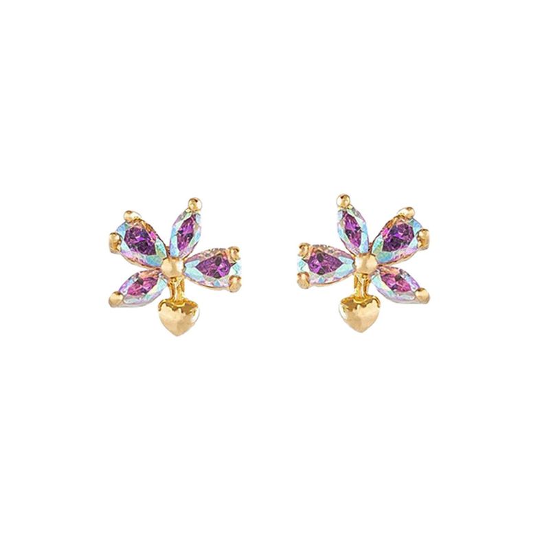 Aros Mini Cute Orquidea Cristal-0
