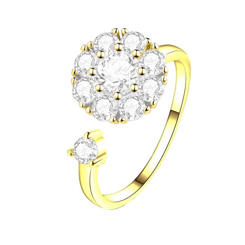 Anillo Ajustable Giratorio Cristal Transparente-0