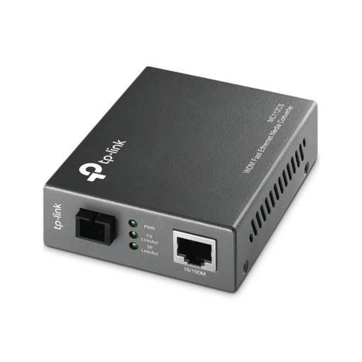 CONVERTIDOR DE MEDIOS MULTIMODO TP LINK 10 100MBPS RJ45 SC UPC MC112CS Negro