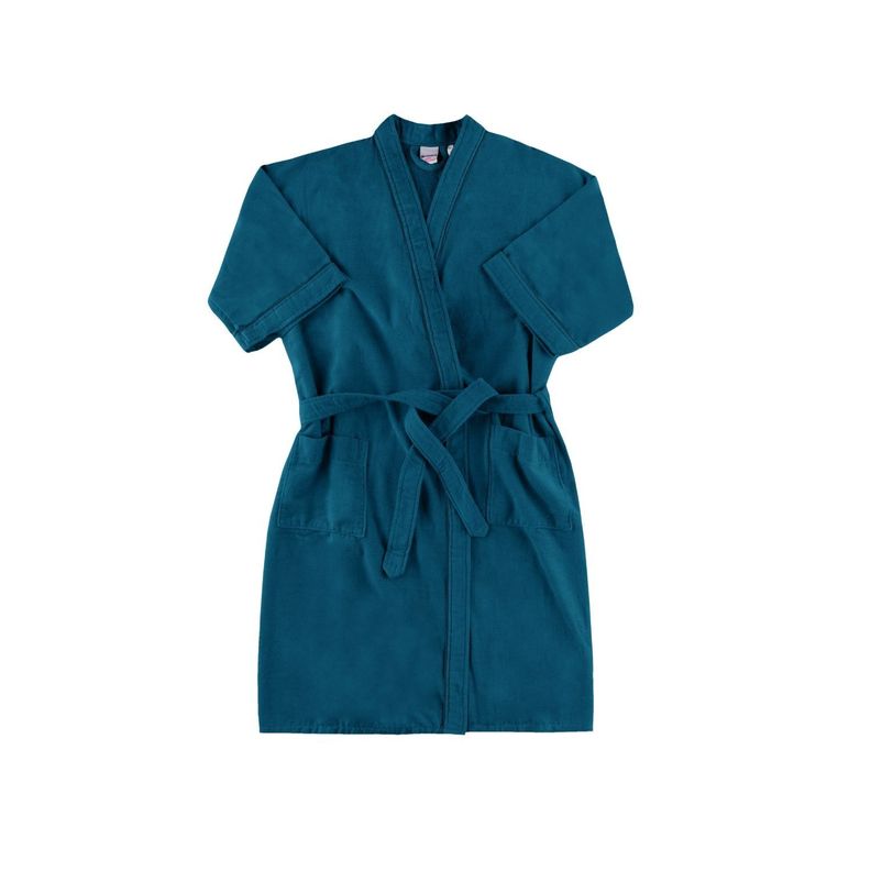 Bata Venus Azul Atlántico Terciopelo M - 300g/m² - 100% Algodón-0