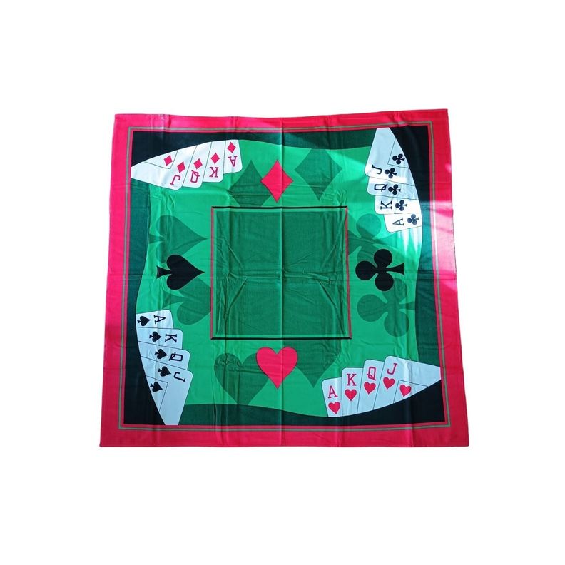 Mantel Cuadrada Casino Naipes - 100% Algodón Terciopelo - Teka-0