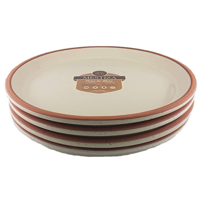 Set 4 Platos 29cm Alfarero Mesa Alegre Crema Miel-0