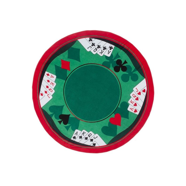 Mantel Redonda Casino Naipes - 100% Algodón Terciopelo - Teka-0