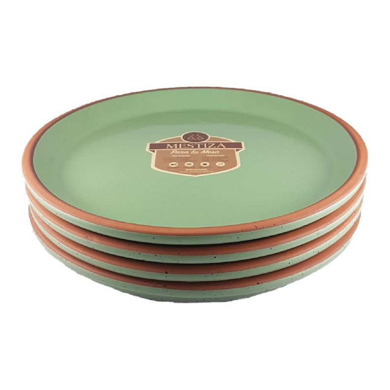 Set 4 Platos 29cm Alfarero Mesa Alegre Menta Miel-0