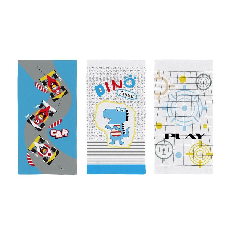 Pack 3 Toallas de Mano Preescolar DINO CANDY-0