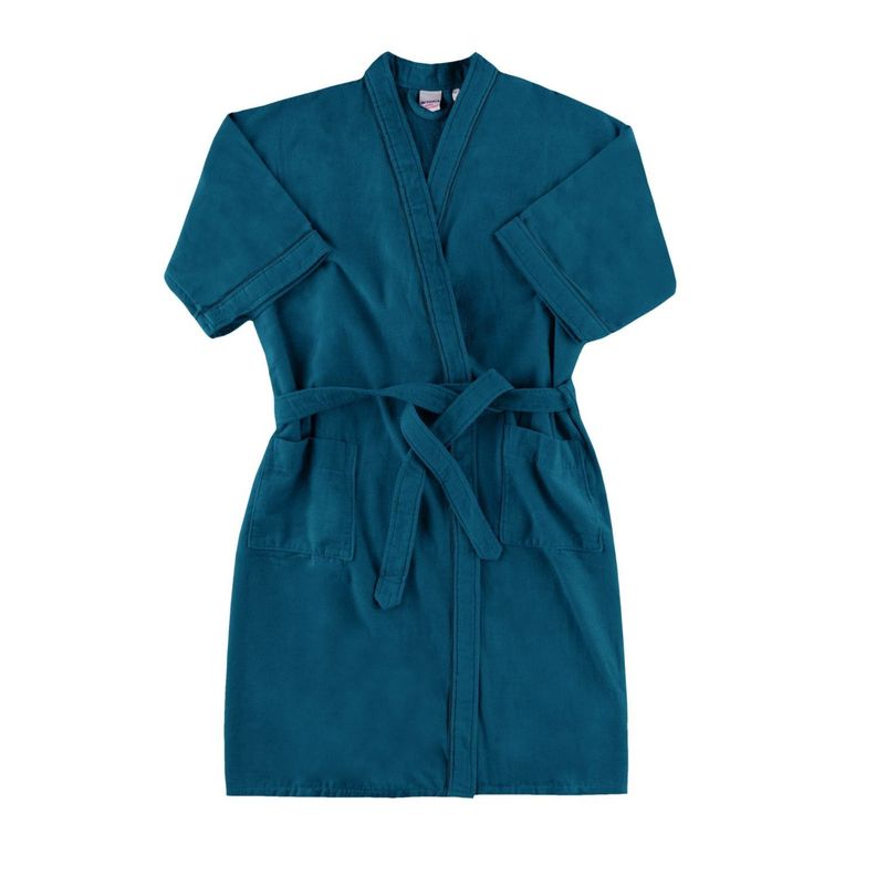 Bata Venus Azul Atlántico Terciopelo XL - 300g/m² - 100% Algodón-0