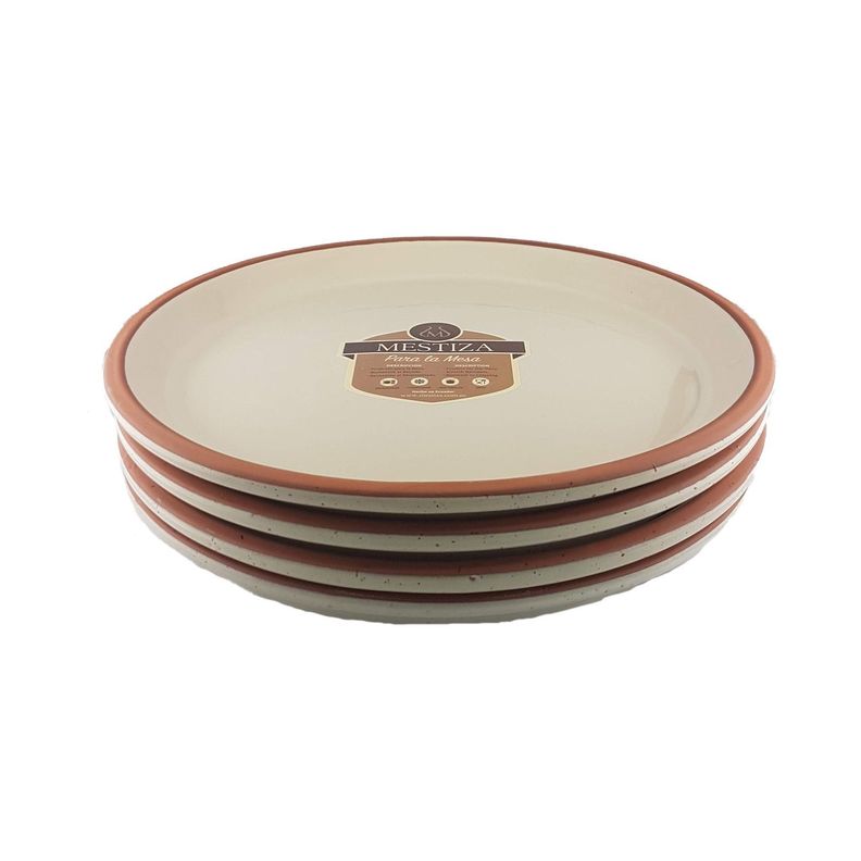 Set 4 Platos 22cm Alfarero Mesa Alegre Crema Miel-0