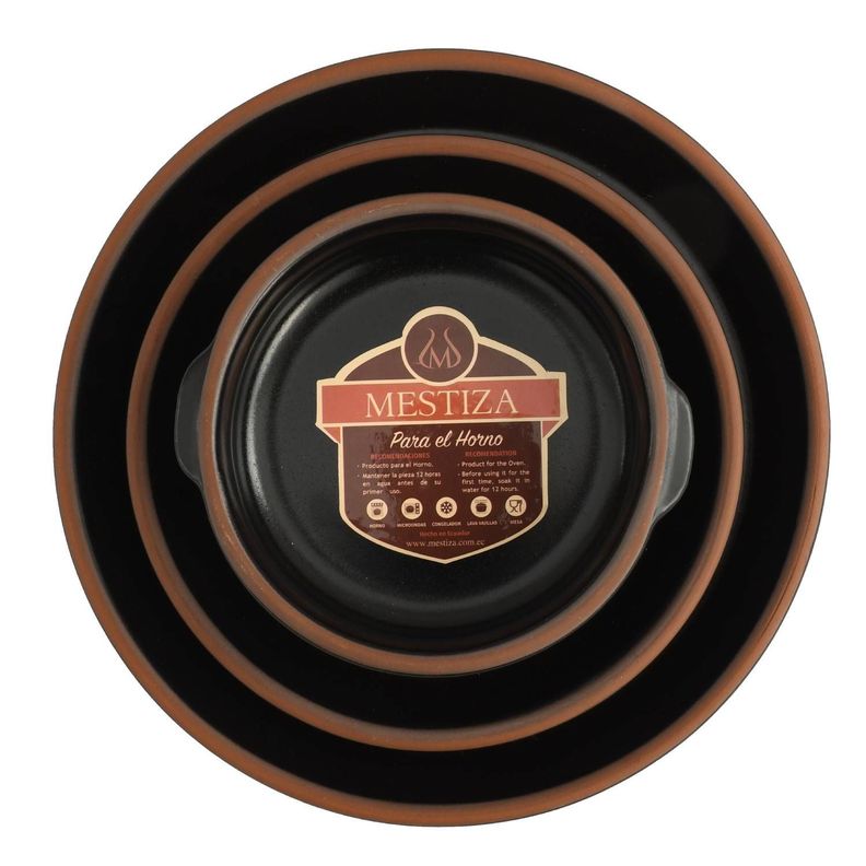 Set de Platos y Cazuelas Mestiza Negro Ebano-2