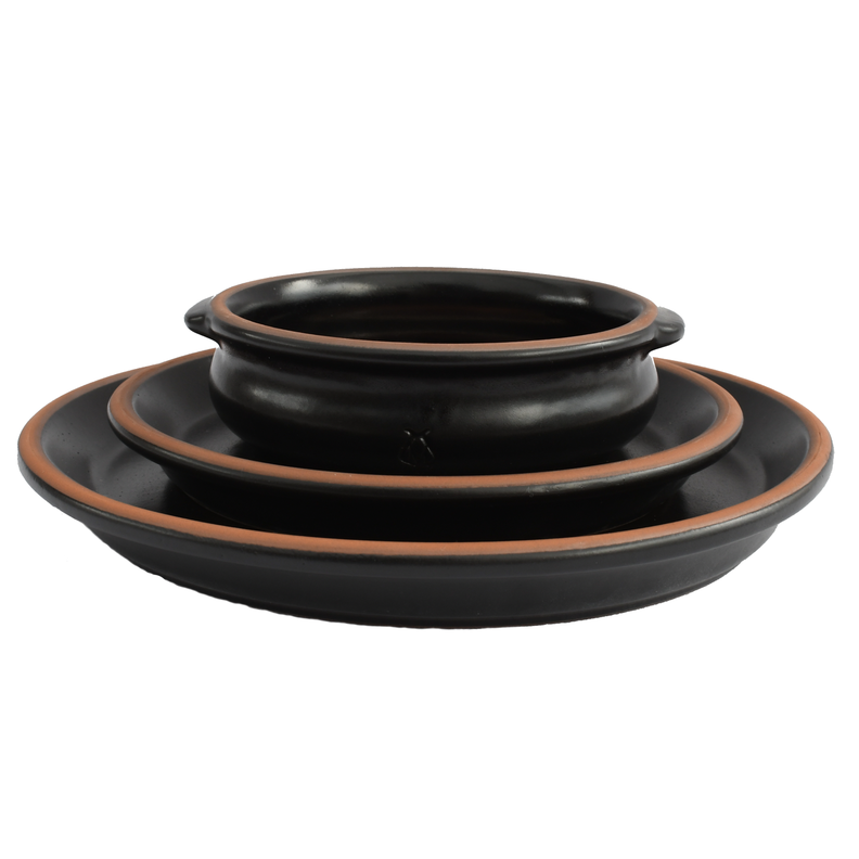 Set de Platos y Cazuelas Mestiza Negro Ebano-1