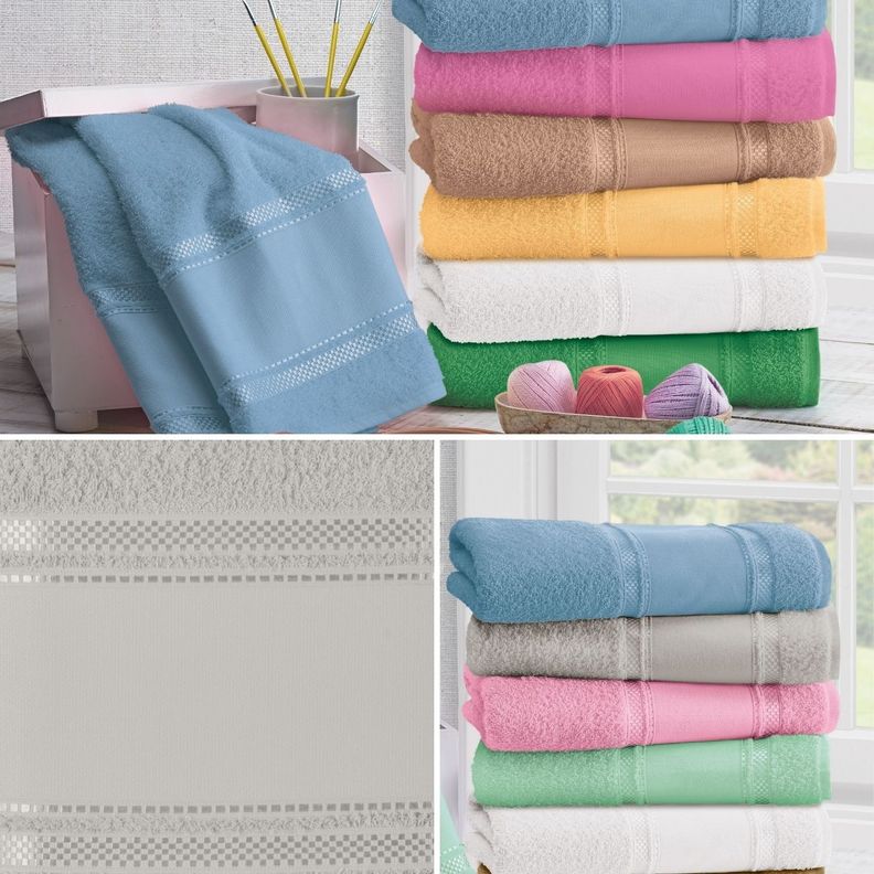Toalla de Rostro para Pintar Gris Cielo - 100% Algodón - 360g/m² - Teka-1