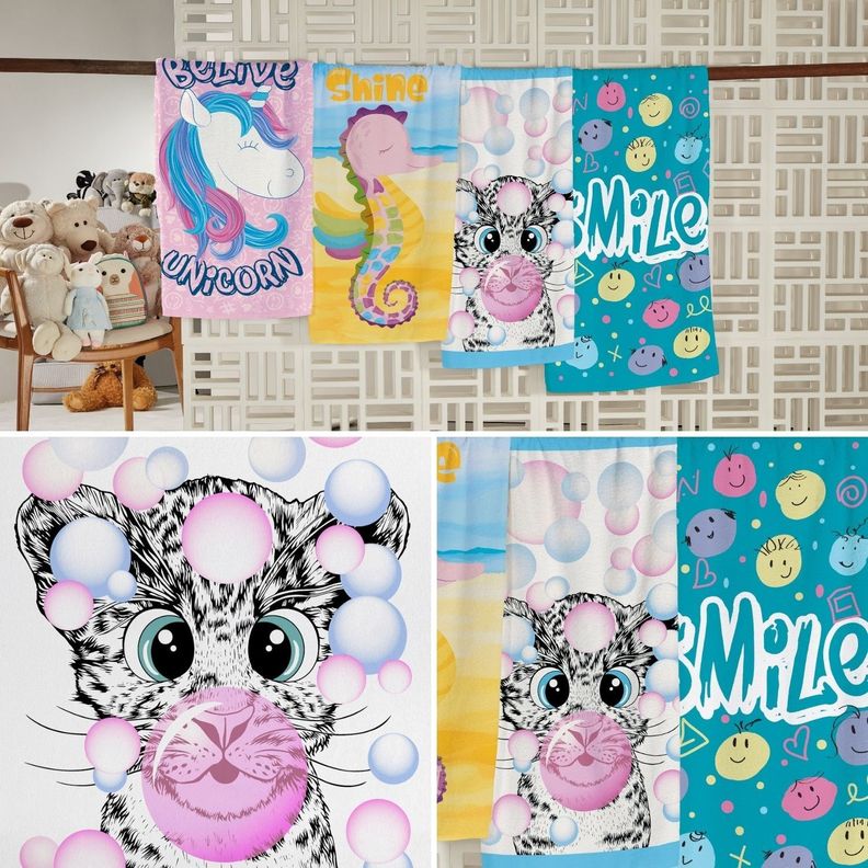 Toalla de Baño Candy Gatito - 65 x 115cm - 300 g/m² - 100% Algodón - Teka-2