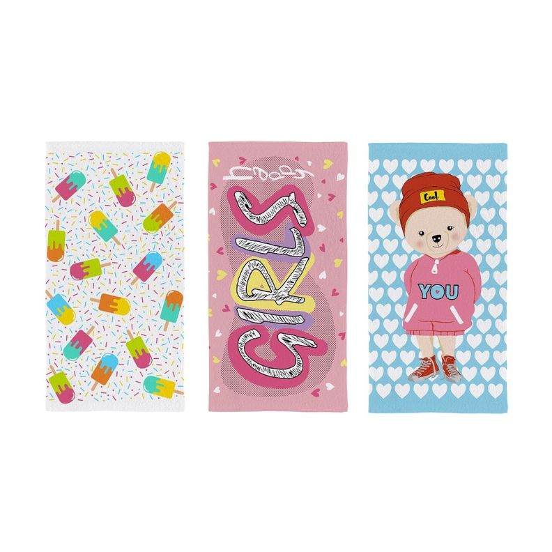 Pack 3 Toallas de Mano Preescolar GIRLS CANDY-0