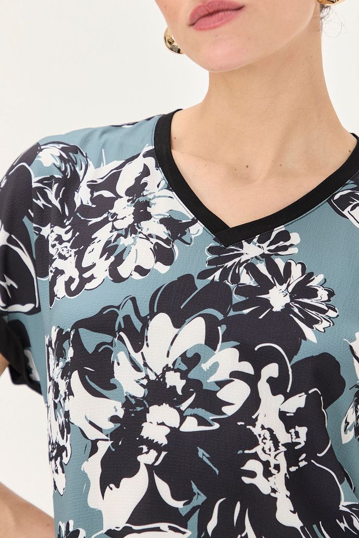 Polera Doble Tela Estampada verde Ma Griffe 14602224055107-4