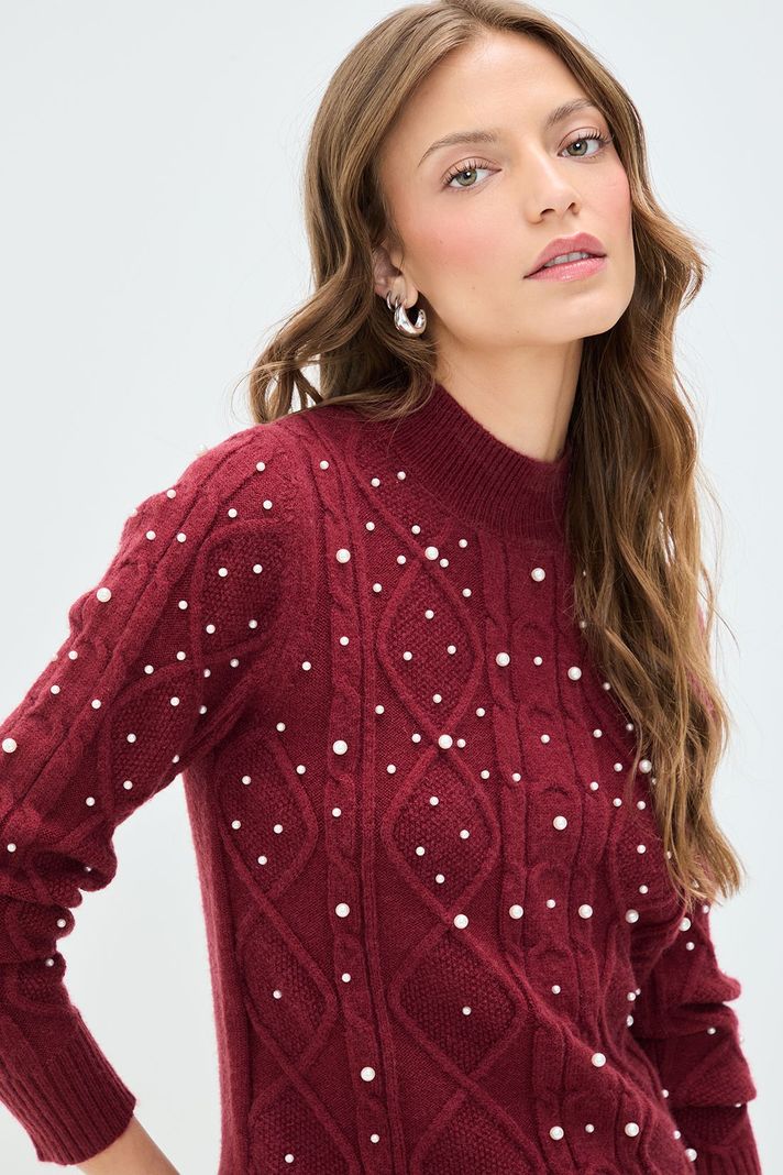 Sweater Liso Burdeo 18120125013112-0
