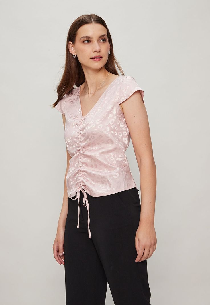 Top Satin Animal Print rosa Ash 14007124051123-3