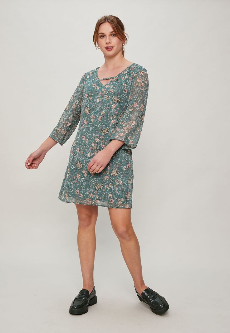 Vestido Tunica Con Brillo Verde Ash 13107124052107-0
