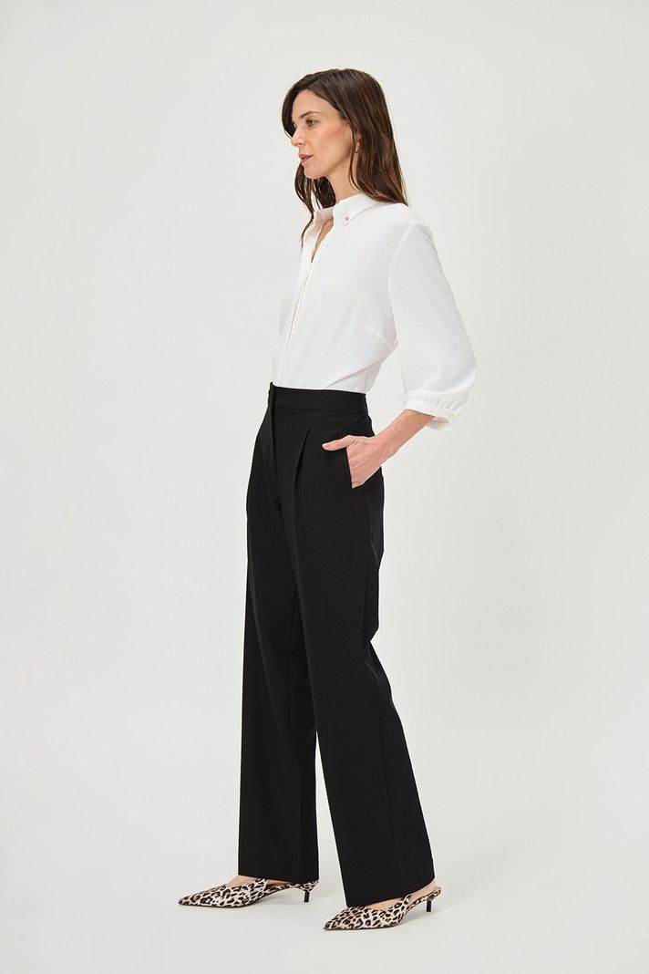 Pantalon Recto Pinzas Negro Ma Griffe 11002224058102-2