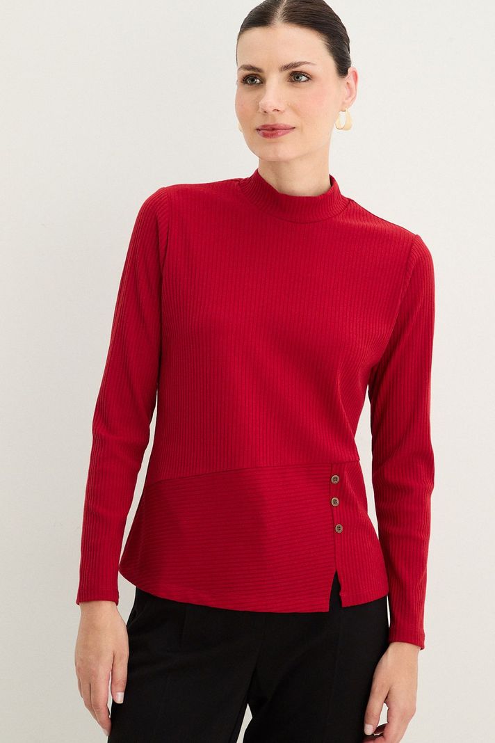 Polera Rib Acanalada Rojo 14202125007103-0