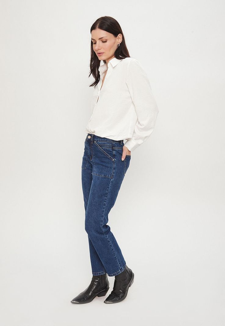 Blusa Camisera Cuello Abierto Blanco Ash 14007224055105-0