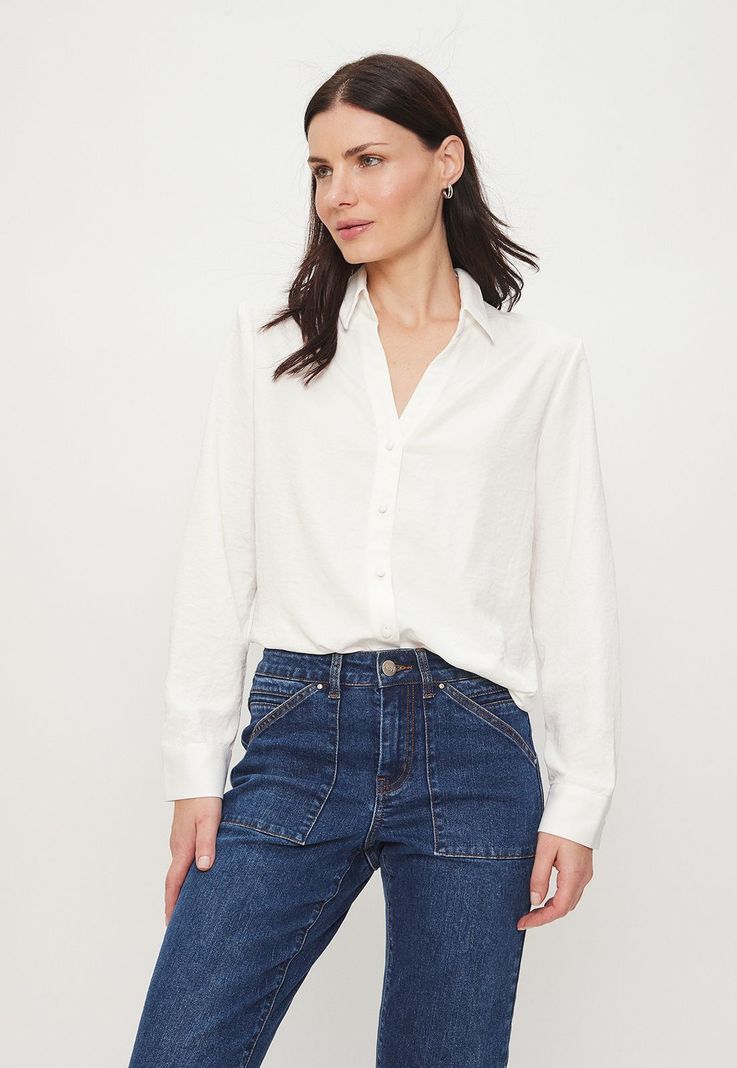 Blusa Camisera Cuello Abierto Blanco Ash 14007224055105-2