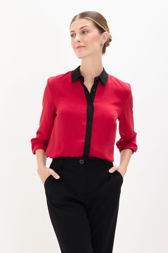 Blusa Camisera Bicolor Rojo 14002125058103-0