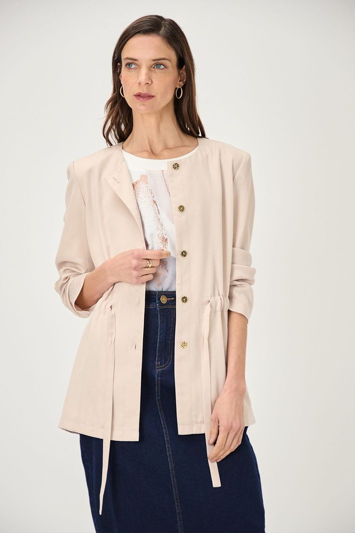 Chaqueta Ligera Lazo Beige Ma Griffe 17502224058106-0