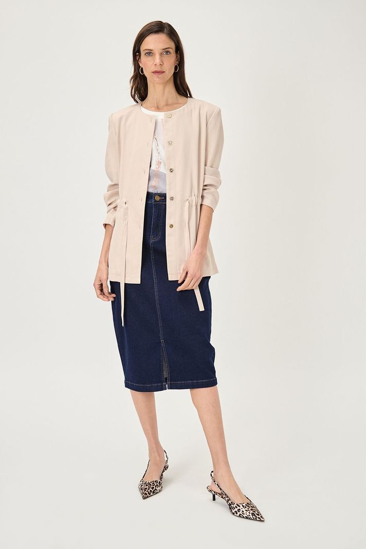 Chaqueta Ligera Lazo Beige Ma Griffe 17502224058106-2