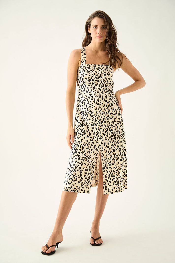 Vestido Largo Estampado Negro Ash 13507224053102-0