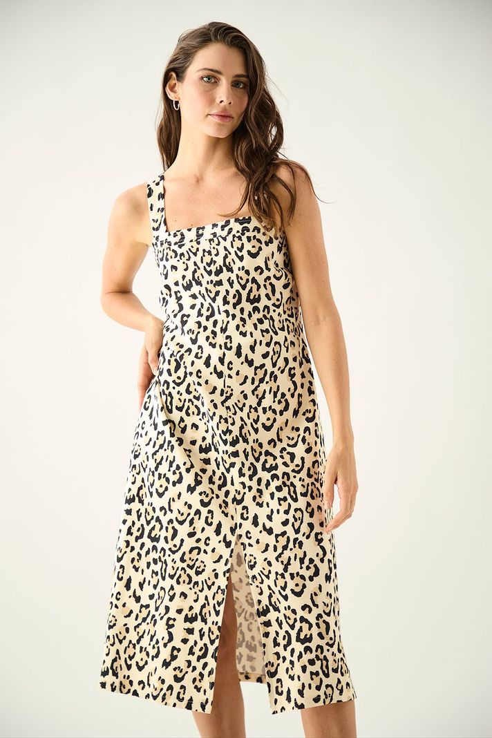 Vestido Largo Estampado Negro Ash 13507224053102-2