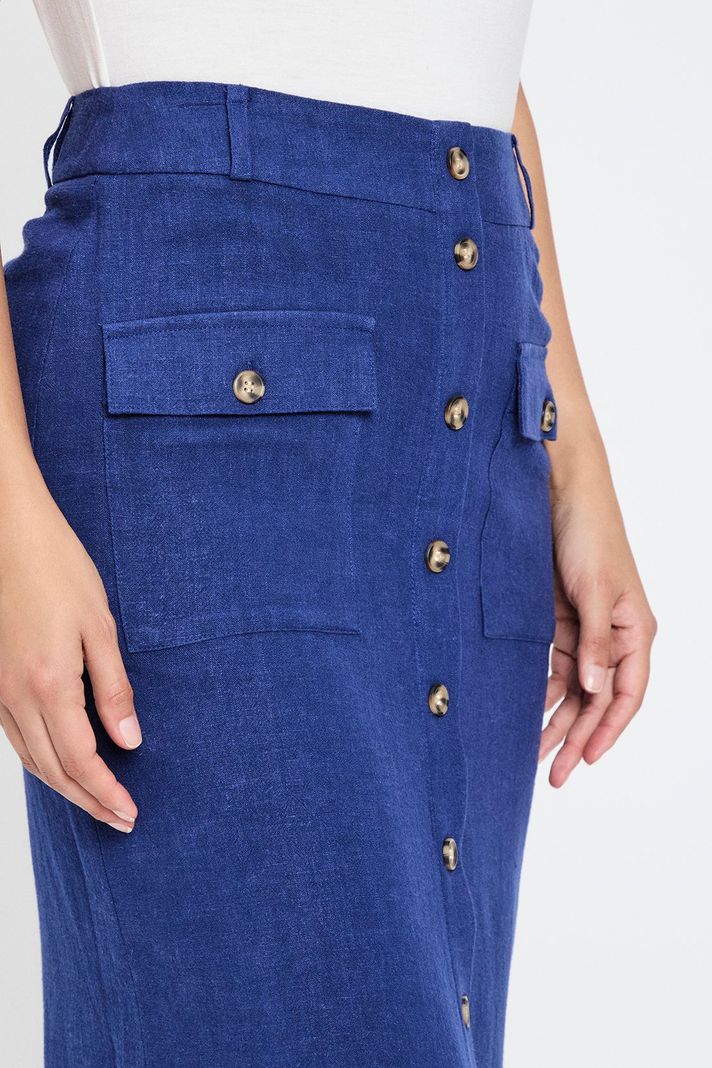 Falda Lisa Larga Azul Ash 12304224001104-2