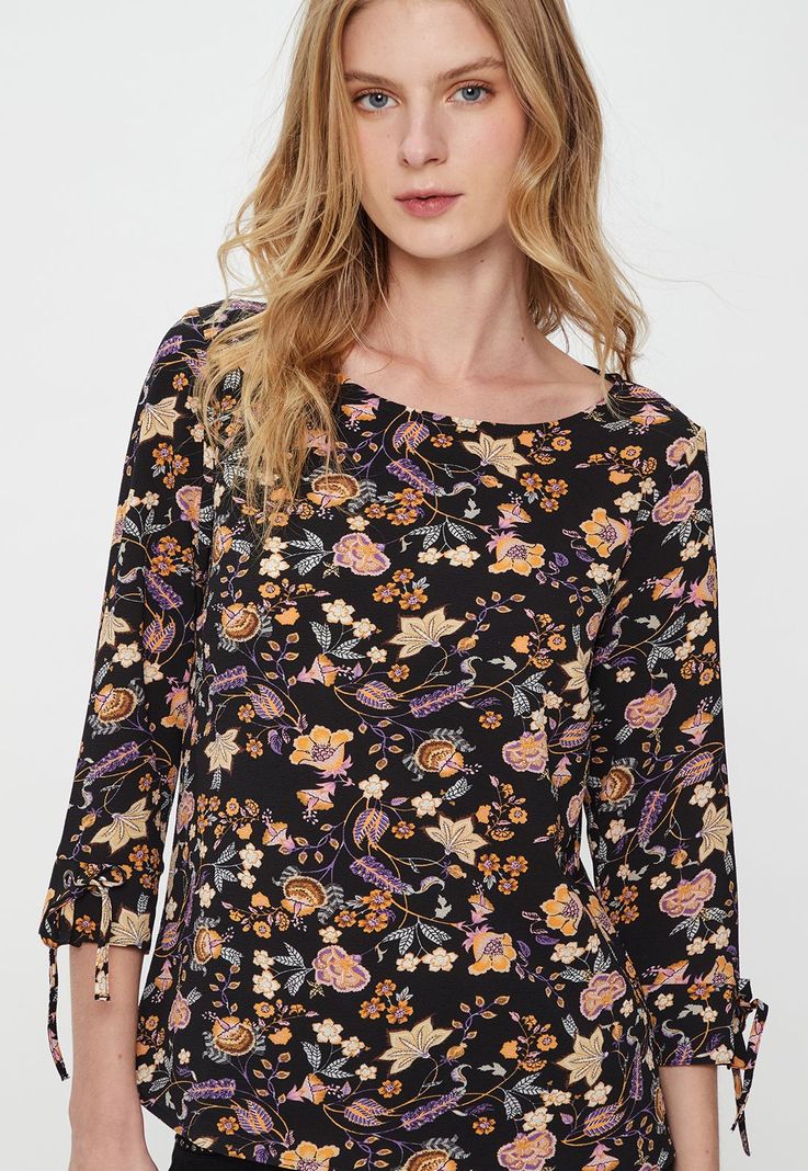 Blusa Print Manga Acampanada Negro Ash 14107124055102-0